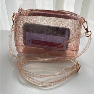 Pink Crossbody Bag with Transparent  see through concert bag